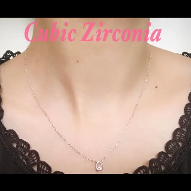 新品！ジルコニアネックレス★czダイヤモンド ネックレス ★細チェーン★ダイヤ レディースのアクセサリー(ネックレス)の商品写真