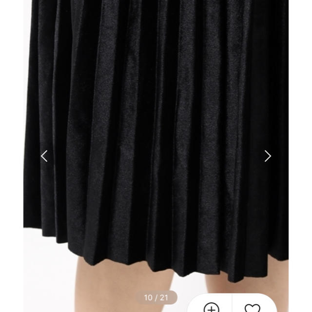 merlot(メルロー)のmerlot ベロアプリーツスカート ブラック レディースのスカート(ロングスカート)の商品写真