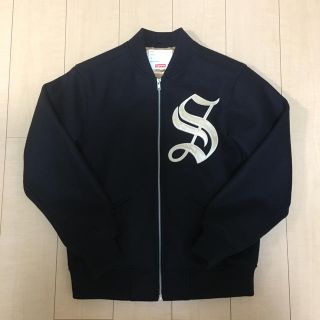 シュプリーム(Supreme)の【試着程度】Sサイズ 黒 Supreme ウール ジャケット(スタジャン)