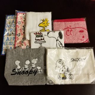 スヌーピー(SNOOPY)の送料無料　スヌーピー　タオル×バッグ(キャラクターグッズ)