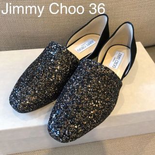 ジミーチュウ(JIMMY CHOO)のJimmy Choo 36 ラメグリッター フラットシューズ パンプス(スリッポン/モカシン)