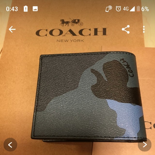 COACH(コーチ)のCOACH 折り財布 カモフラ柄 ブル メンズのファッション小物(折り財布)の商品写真