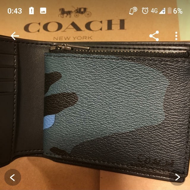 COACH(コーチ)のCOACH 折り財布 カモフラ柄 ブル メンズのファッション小物(折り財布)の商品写真