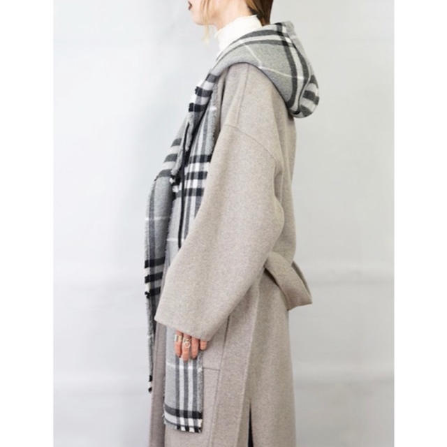 HELK PLAID HOODIE STOLE (GRAY)