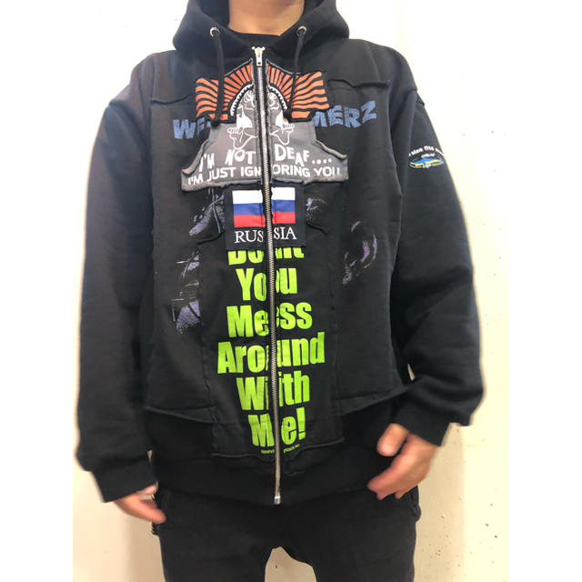 vetements パッチワーク　パーカー