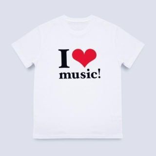 WE ハート（LOVE）music!Tシャツ WHITE Mサイズ(Tシャツ(半袖/袖なし))