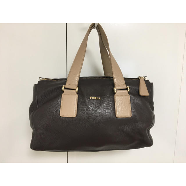 FURLA 2way バイカラー ショルダー ハンドバッグ ボストンバッグ