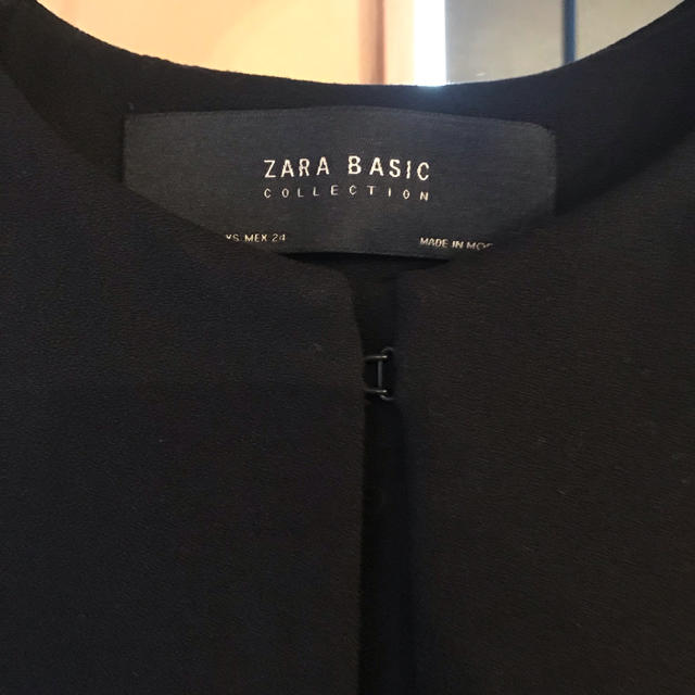 ZARA(ザラ)のZARA ウールノーカラージャケット未使用  黒 レディースのジャケット/アウター(ノーカラージャケット)の商品写真