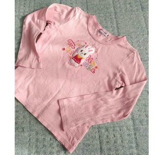 ミキハウス(mikihouse)のMIKI HOUSE 長袖シャツ(ウサギ、ピンク)　120サイズ(Tシャツ/カットソー)