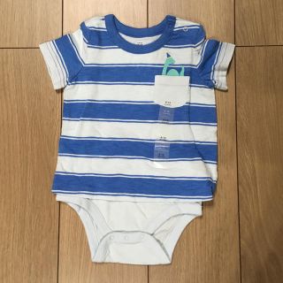 ベビーギャップ(babyGAP)の【新品未使用】babyGAP ロンパース Tシャツ一体型 ブルー 70(ロンパース)