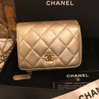 シャネル(CHANEL)の正規品 シャネル マトラッセ 折財布 ゴールド(財布)