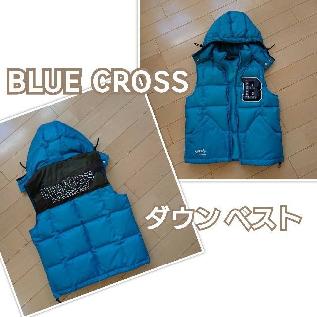 bluecross(ブルークロス)のお値下げ【美品】ふかふか☆blue cross ダウンベスト キッズ/ベビー/マタニティのキッズ服男の子用(90cm~)(ジャケット/上着)の商品写真