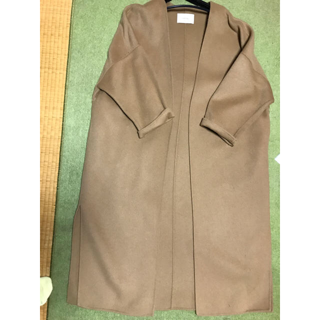 おまつ！ウール ハンドメイド ノーカラー ロング コート