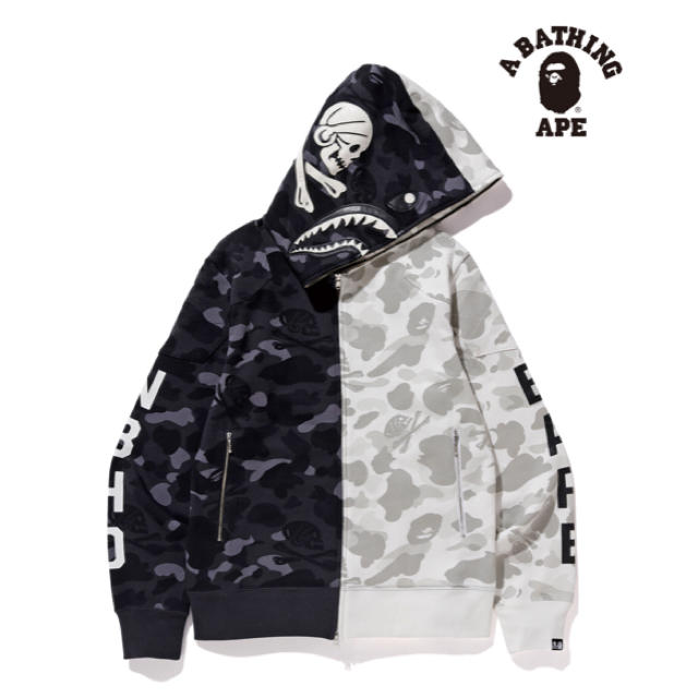 A BATHING APE(アベイシングエイプ)の【新品未使用】NH×BAPE CAMO SHARK ZIP HOODED XL メンズのトップス(パーカー)の商品写真