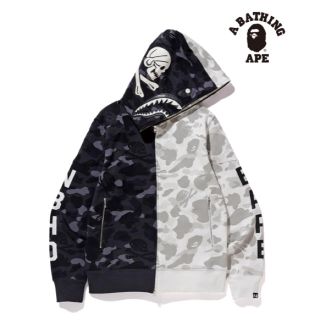 アベイシングエイプ(A BATHING APE)の【新品未使用】NH×BAPE CAMO SHARK ZIP HOODED XL(パーカー)