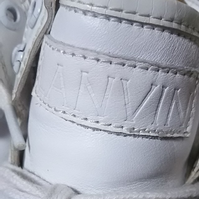 LANVIN - 海外限定王道!ランバン高級牛革レザーハイカットスニーカー白