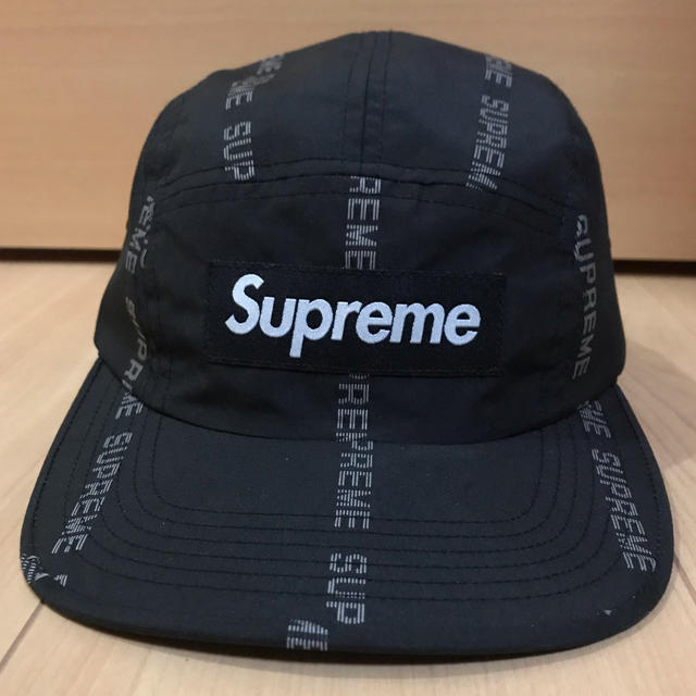 Supreme Reflective Text Camp Cap