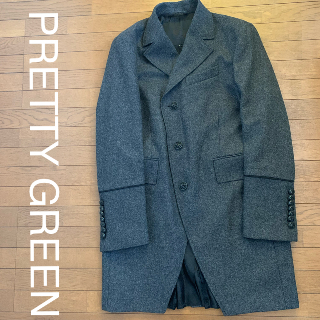 pretty green ボタンアップシングルブレステッド コート HOT