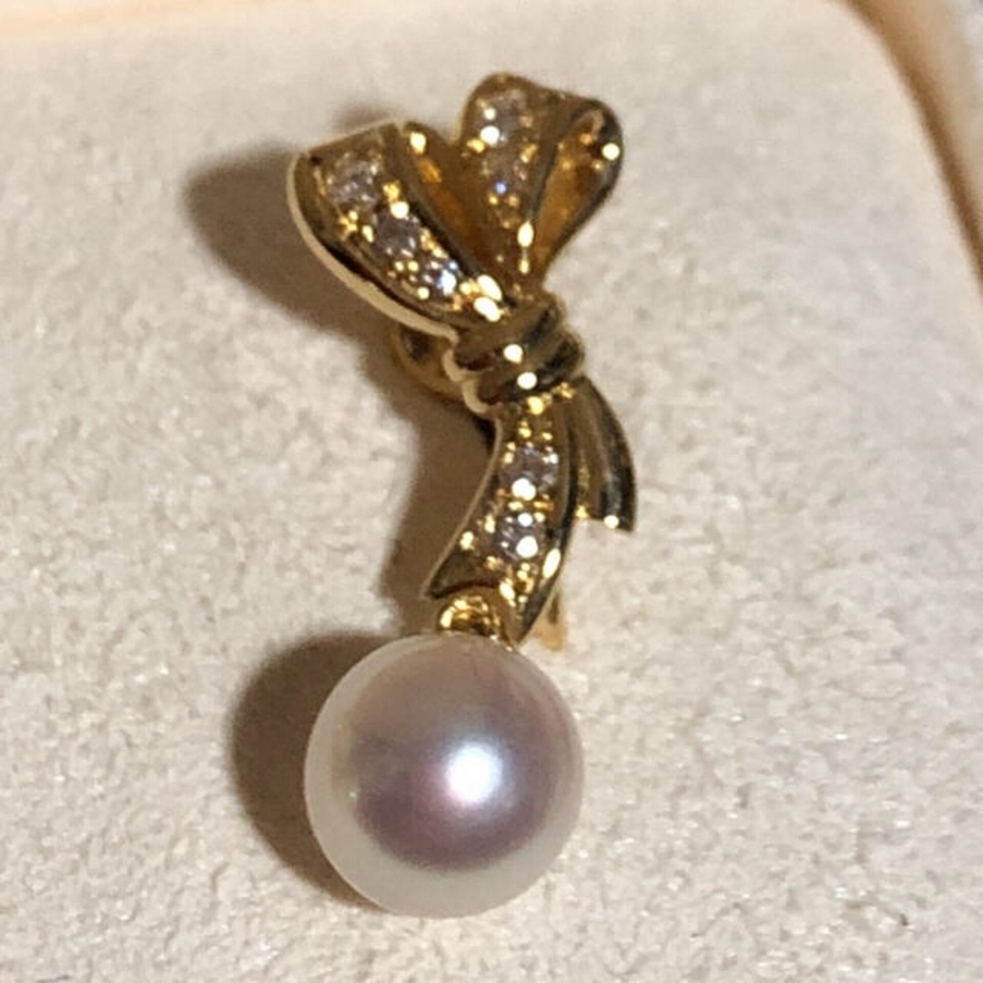 MIKIMOTO(ミキモト)の新品同様美品。K18ダイヤモンドパールイヤリング。豪華に揺れる！ レディースのアクセサリー(イヤリング)の商品写真