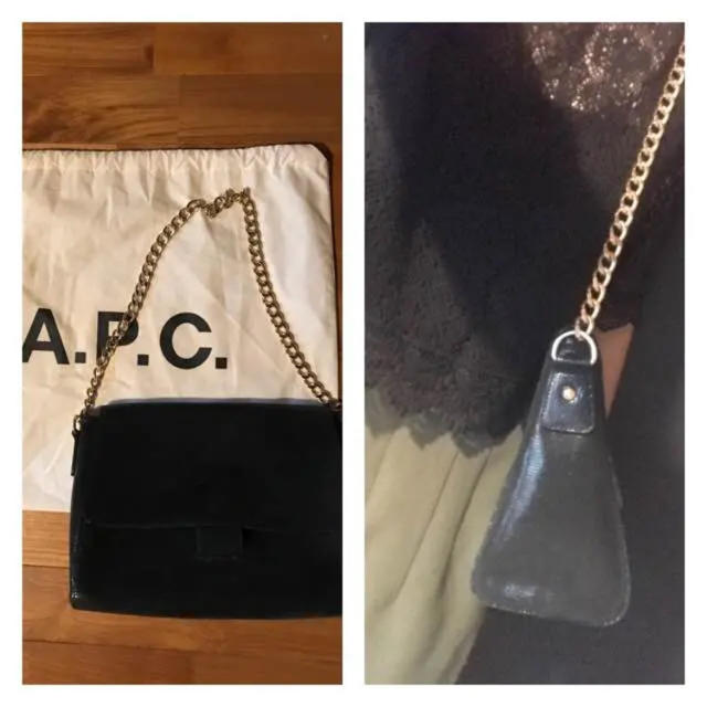 A.P.C(アーペーセー)のAPCネイビーチェーンショルダーバッグ ♡ レディースのバッグ(ショルダーバッグ)の商品写真