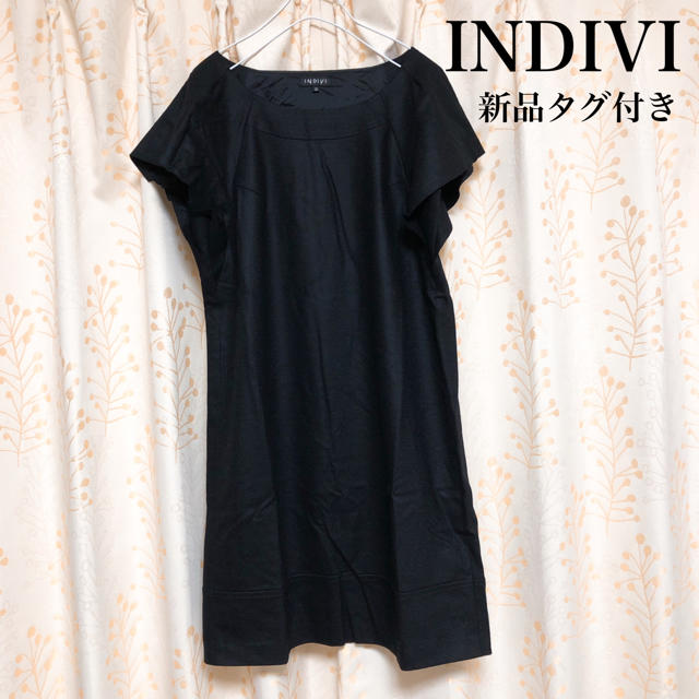 INDIVI - 【新品タグ付】INDIVI インディヴィ ワンピース ドレス 秋冬 ブラックの通販 by むーむー's shop
