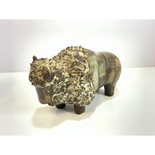 貴重 ミッドセンチュリー スウェーデン バイソンの置物 EGO Stengodsの 貴重 ミッドセンチュリー スウェーデン バイソンの置物 EGO Stengodsの