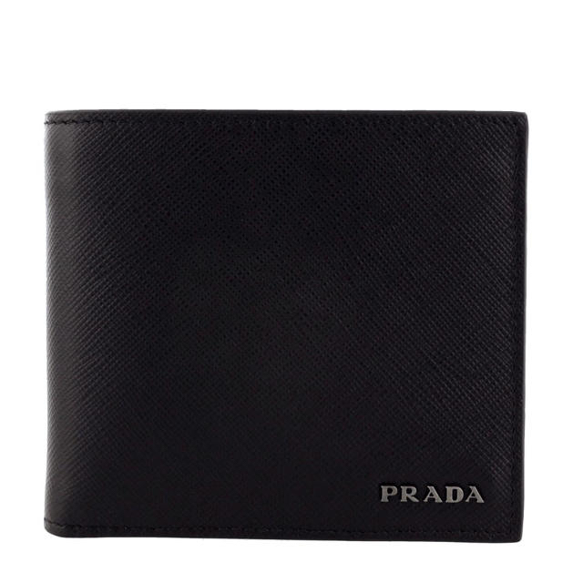 たしろ屋 【新品】プラダ PRADA 財布 二つ折り メンズ ブラック グレー