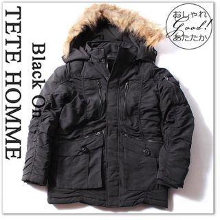 テットオム(TETE HOMME)のBlack on テットオム N-3B ジャケット 黒 中綿 3WAY ギャザー(ミリタリージャケット)