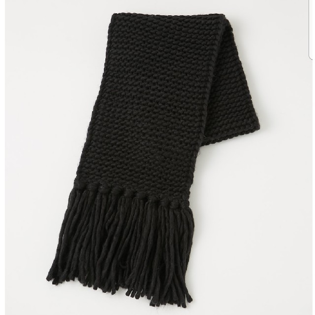 新品 rienda handmade knit ロングマフラー black
