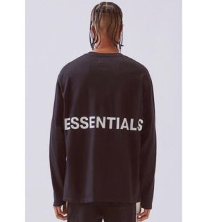 フィアオブゴッド(FEAR OF GOD)のfear of god Essentials ロングTシャツ M BLACK(Tシャツ/カットソー(七分/長袖))