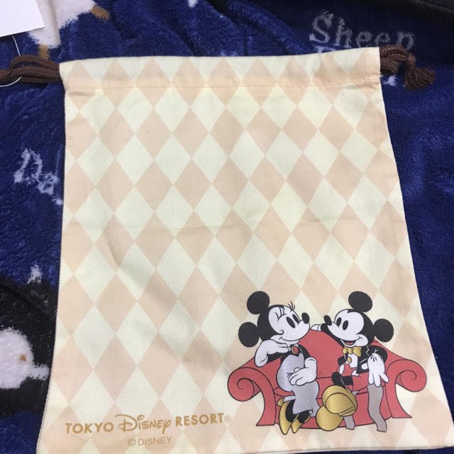 Disney(ディズニー)のミッキーミニー 巾着 エンタメ/ホビーのおもちゃ/ぬいぐるみ(キャラクターグッズ)の商品写真