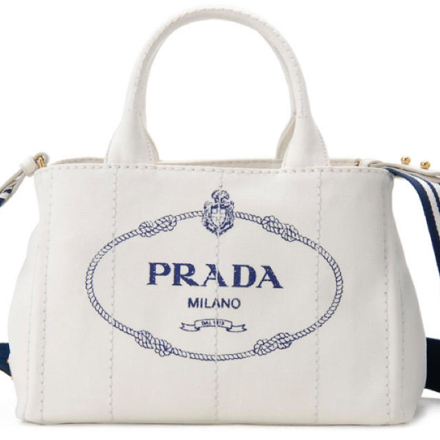 PRADA - プラダ カナパ  ホワイト ストライプ 新品