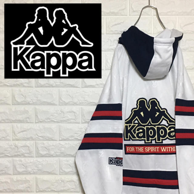 Kappa(カッパ)の【90s】カッパ ビッグロゴ ボーダー 総柄 フルジップ ジャージ パーカー メンズのトップス(ジャージ)の商品写真