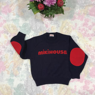 ミキハウス(mikihouse)のミキハウス 日本製ウールセーター ネイビー 100 (ニット)