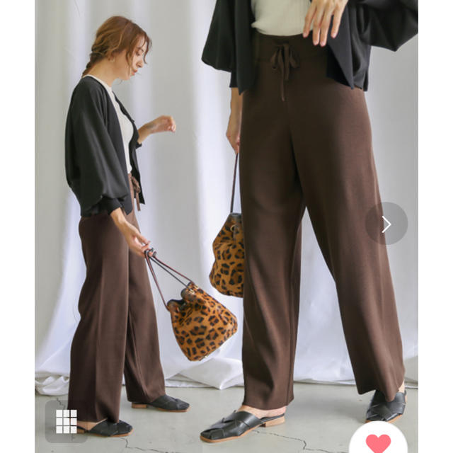 dholic(ディーホリック)のselect MOCA セレクトモカ ニット ワイドパンツ レディースのパンツ(カジュアルパンツ)の商品写真