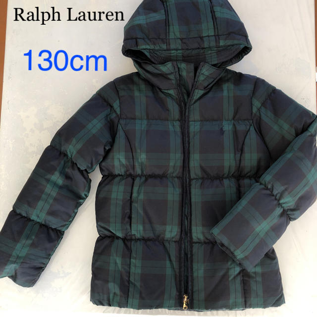 Ralph Lauren(ラルフローレン)の☆ラルフローレン  ダウンジャケット ブラックチェック 130cm☆ キッズ/ベビー/マタニティのキッズ服女の子用(90cm~)(ジャケット/上着)の商品写真