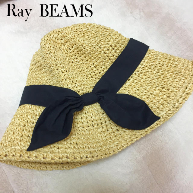 Ray BEAMS(レイビームス)の最終値下げ【美品】Ray  BEAMS ハット 麦わら 帽子 レディースの帽子(麦わら帽子/ストローハット)の商品写真