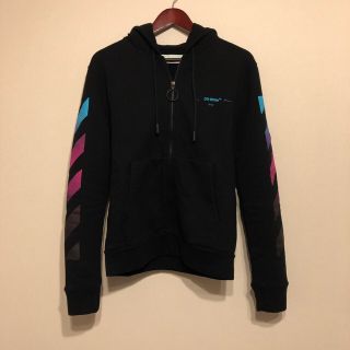 オフホワイト(OFF-WHITE)の新品☆ OFF-WHITE パーカー スウェット バックプリント フルジップ(パーカー)