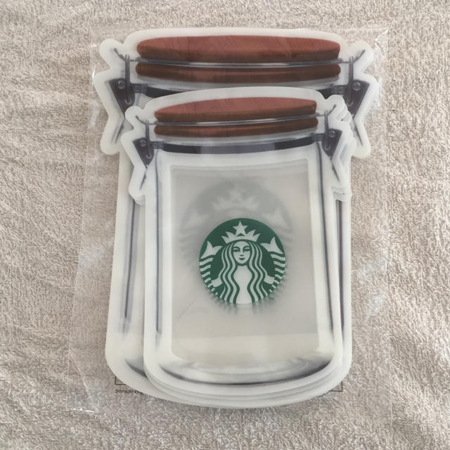 Starbucks Coffee(スターバックスコーヒー)の値下げ スタバ ジッパー袋 新品 ６枚入 インテリア/住まい/日用品のキッチン/食器(その他)の商品写真