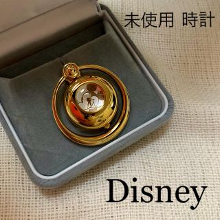 ディズニー(Disney)の時計 未使用 ブローチ ミッキー ウォッチ ディズニー ゴールド(ブローチ/コサージュ)