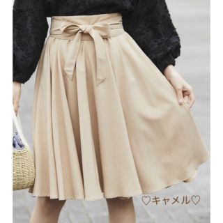 トッコ(tocco)の♡キャメル♡前後で結えるサッシュベルトスカート♡お上品なフェミニンコーデに♡(ひざ丈スカート)