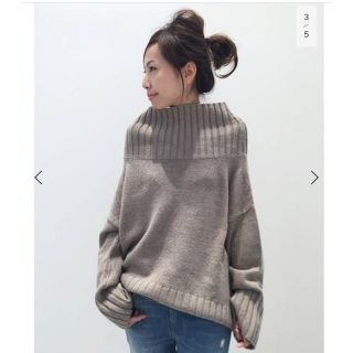 アパルトモンドゥーズィエムクラス(L'Appartement DEUXIEME CLASSE)のタートルネック WIDE KNIT ブラウン(ニット/セーター)