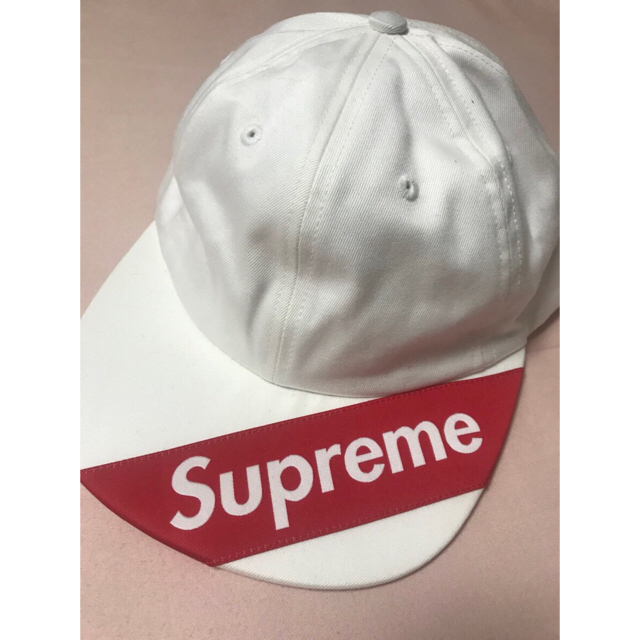 Visor Label 6-Panel 白 supremb