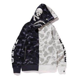 アベイシングエイプ(A BATHING APE)のBAPE NBHD CAMO SHARK FULL ZIP HODDIEパーカー(パーカー)