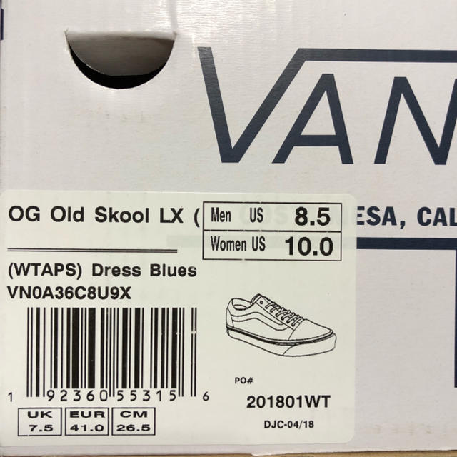 VANS × WTAPS Old School 26.5cm 3