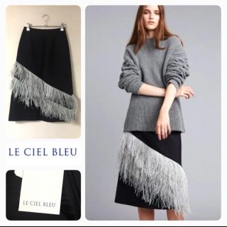 ルシェルブルー(LE CIEL BLEU)の新品♡ルシェルブルー♡フェザースカート(ひざ丈スカート)