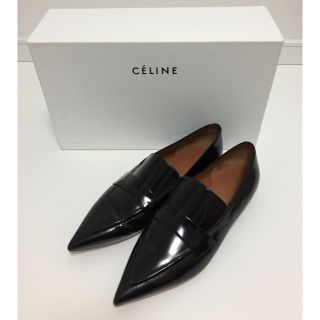 セリーヌ(celine)の美品☆CELINE セリーヌ☆ポインテッドローファー フラットパンプス(ローファー/革靴)