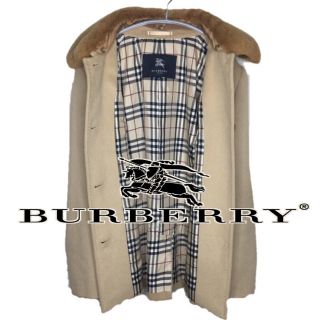 バーバリー(BURBERRY)のBURBERRY ノバチェック高級ファー ピーコート(ピーコート)