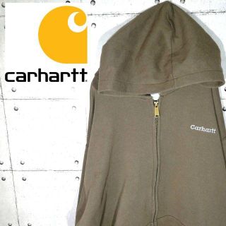 カーハート(carhartt)の90s 古着 カーハート パーカー ジップアップ 刺繍ロゴ スウェット(パーカー)