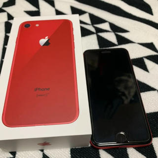 アイフォーン(iPhone)のSIMロック解除済み iPhone8 赤(PRODUCT RED) 64GB(スマートフォン本体)